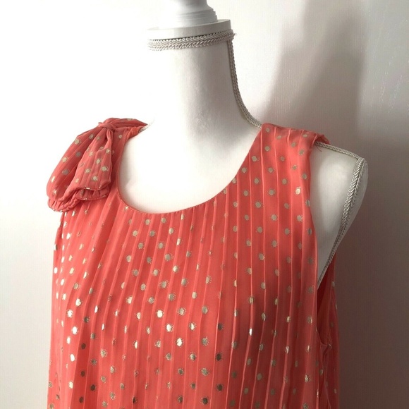 $130 JM Studio Pleated Bow Shift Chiffon Dress - Picture 6 of 8